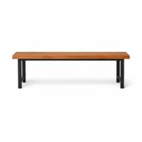 Iron-Leg Bench with Wood Seat