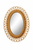 Oval Rattan-Frame Mirror